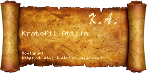 Kratofil Attila névjegykártya
