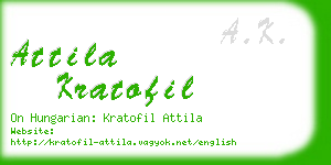 attila kratofil business card